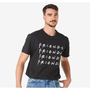 Love Tribe Trendy Unisex T Shirt Round Neck Plus Size 1X Print Friends Black New